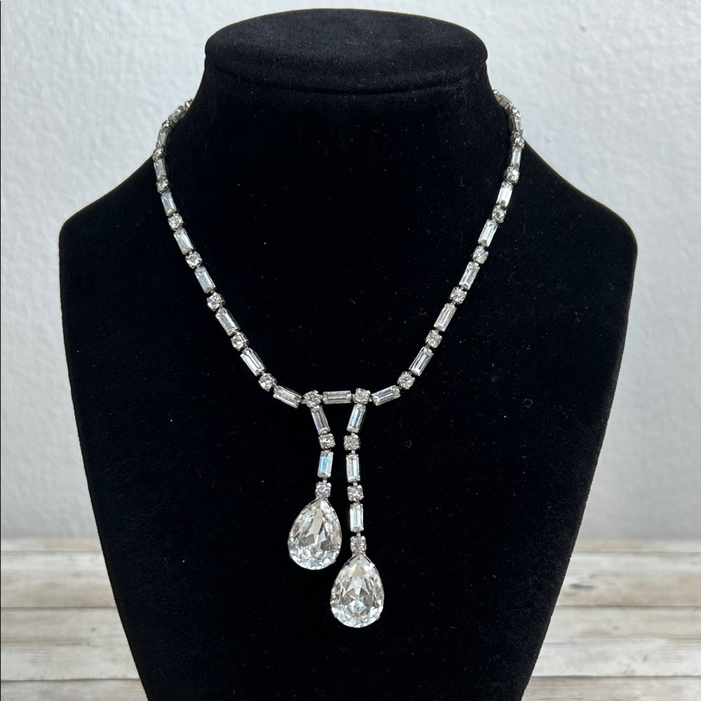 Vintage Astra Silver Rhinestone Necklace